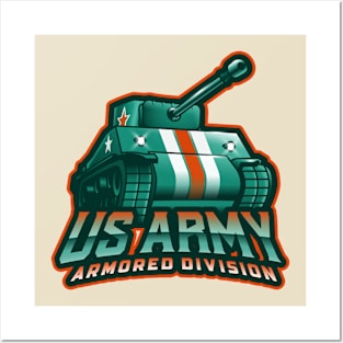 US Army Armored Division Tank Posters and Art